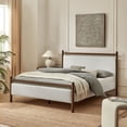 thumbnail image 1 of Ginny Queen Size Platform Bed Frame in Wenge Heathered Ivory, 1 of 10