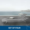 thumbnail image 1 of Modway Glimpse Modern Aluminum Patio Chaise Lounge Chair in Gray (Set of 4), 1 of 5