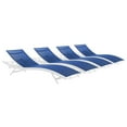 thumbnail image 1 of Modway Glimpse Outdoor Patio Mesh Chaise Lounge Set of 4 in White Navy, 1 of 8