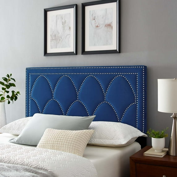 Modway Greta Performance Velvet Full/Queen Headboard in Navy
