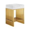 thumbnail image 1 of Modway Gridiron 24" Stainless Steel Bathroom Vanity in White/Gold, 1 of 8