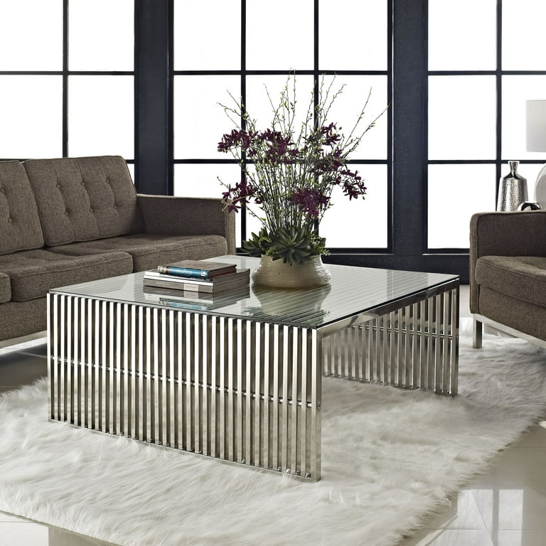 Large square 2024 coffee table glass