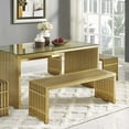 thumbnail image 1 of Modway Gridiron Medium Stainless Steel Bench in Gold, 1 of 6