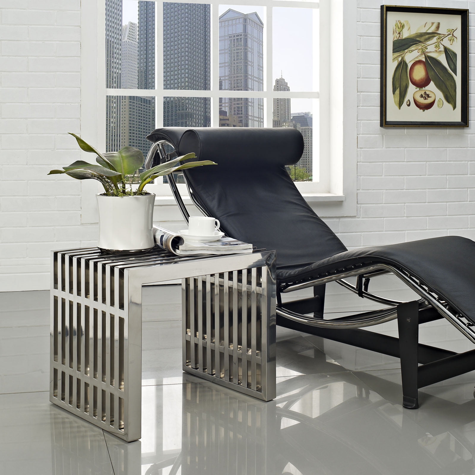 Gridiron Small Silver Stainless Steel Multi-Purpose Bench with Storage