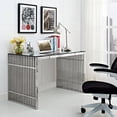 thumbnail image 1 of Modway Gridiron Stainless Steel Office Desk in Stainless Steel, 1 of 5