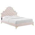 thumbnail image 1 of Modway Gwyneth Performance Velvet Full Platform Bed in Pink Finish, 1 of 10