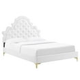 thumbnail image 1 of Modway Gwyneth Tufted Performance Velvet Full Platform Bed in White, 1 of 10