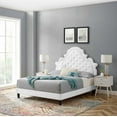 thumbnail image 1 of Modway Gwyneth Tufted Performance Velvet Full Platform Bed in White, 1 of 10