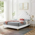 thumbnail image 1 of Modway Gwyneth Tufted Performance Velvet Queen Platform Bed - White, 1 of 10