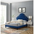 thumbnail image 1 of Modway Gwyneth Tufted Performance Velvet Queen Platform Bed in Navy, 1 of 10