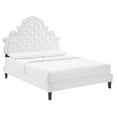 thumbnail image 1 of Modway Gwyneth Tufted Performance Velvet Queen Platform Bed in White, 1 of 10