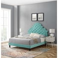 thumbnail image 1 of Modway Gwyneth Tufted Performance Velvet Twin Platform Bed in Mint, 1 of 10