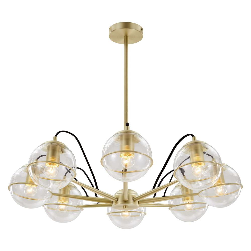 Hanna 8-Light Clear Gold Glass Globe Chandelier