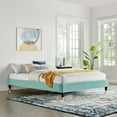 thumbnail image 1 of Modway Harlow Perfomance Velvet Platform Bed Frame, Full, Aqua Blue, 1 of 5