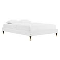 thumbnail image 1 of Harlow Queen Performance Velvet Platform Bed Frame White, 1 of 6