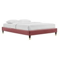 thumbnail image 1 of Modway Harlow Twin Performance Velvet Platform Bed Frame in Dusty Rose, 1 of 6