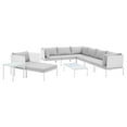 thumbnail image 1 of Modway Harmony 10-Piece  Sunbrella® Outdoor Patio Aluminum Sectional Sofa Set in White Gray, 1 of 10