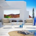 thumbnail image 1 of Modway Harmony 3 Piece Outdoor Patio Aluminum Sectional Sofa Set in White Beige, 1 of 6