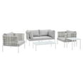 thumbnail image 1 of Modway Harmony 5-Piece  Sunbrella® Basket Weave Outdoor Patio Aluminum Seating Set in Taupe Gray, 1 of 10