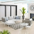 thumbnail image 1 of Modway Harmony 6-Piece  Sunbrella® Basket Weave Outdoor Patio Aluminum Seating Set in Tan Gray, 1 of 10
