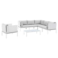 thumbnail image 1 of Modway Harmony 7-Piece  Sunbrella® Outdoor Patio Aluminum Sectional Sofa Set in White Gray, 1 of 10