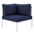 thumbnail image 1 of Modway Harmony Fabric Basket Weave Patio Corner Chair in Navy/Tan, 1 of 6