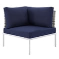 thumbnail image 1 of Modway Harmony Fabric Basket Weave Patio Corner Chair in Taupe/Navy, 1 of 6