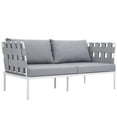 thumbnail image 1 of Modway Harmony Outdoor Patio Aluminum Fabric Loveseat in White/Gray, 1 of 5