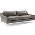 thumbnail image 1 of Modway Harness 83.5" Stainless Steel Base Leather Sofa in Gray, 1 of 8