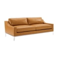 thumbnail image 1 of Modway Harness 83.5" Modern Stainless Steel and Leather Sofa in Tan, 1 of 8