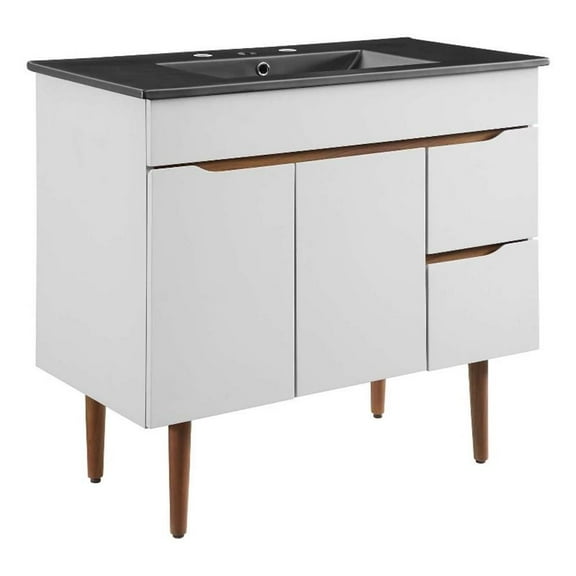 Modway Harvest 36" Bathroom Vanity in Gray Black