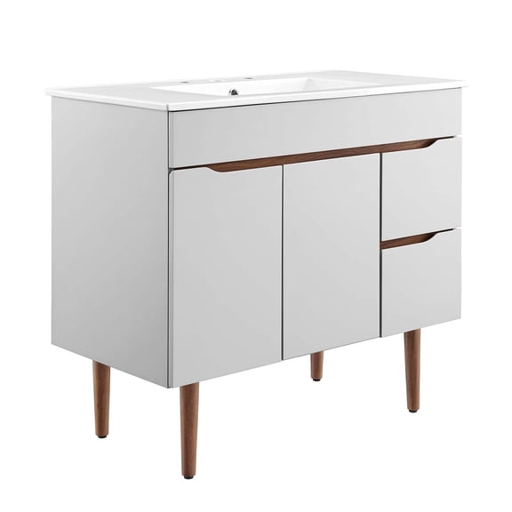 Modway Harvest 36" Bathroom Vanity in Gray White