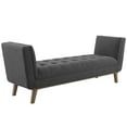 thumbnail image 1 of Haven Tufted Button Upholstered Fabric Accent Bench - Gray, 1 of 7