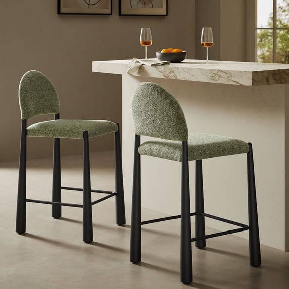 Modway Hayley Counter Stool in Black Leaf