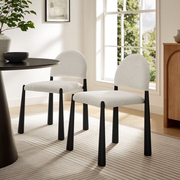 Modway Hayley Dining Side Chair in Black Cream