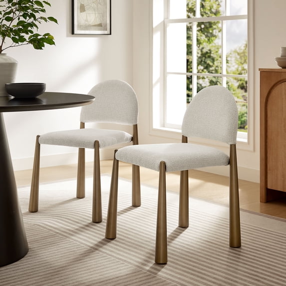Modway Hayley Dining Side Chair in Brass Cream
