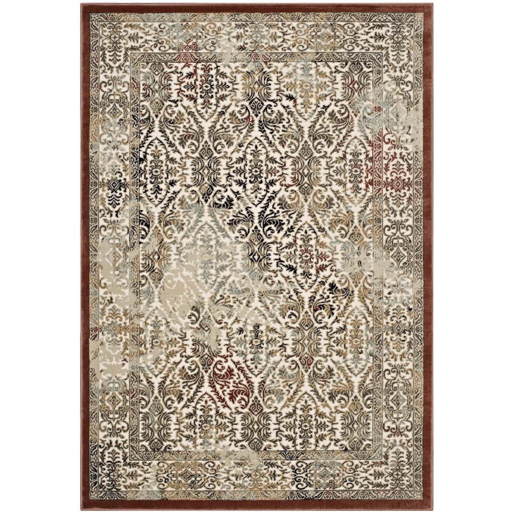 Hester Ornate Turkish 8' x 10' Tan and Walnut Brown Synthetic Area Rug