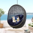 thumbnail image 1 of Modway Hide Fabric Outdoor Patio Swing Chair without Stand in Gray/Navy, 1 of 6