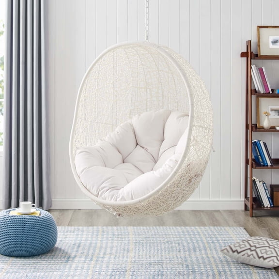 Modway Hide Sunbrella® Fabric Swing Outdoor Patio Lounge Chair Without Stand in White White