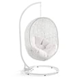 thumbnail image 1 of Modway Hide Modern Rattan/Fabric Outdoor Swing Chair with Stand in White/White, 1 of 5