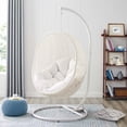thumbnail image 1 of Modway Hide Outdoor Patio Sunbrella® Swing Chair With Stand in White White, 1 of 8