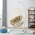 thumbnail image 1 of Modway Hide Outdoor Patio Swing Chair With Stand in White Mocha, 1 of 8