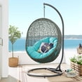 thumbnail image 1 of Modway Hide Outdoor Patio Swing Chair With Stand in Gray Turquoise, 1 of 8