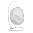 thumbnail image 1 of Modway Hide Steel Rattan Outdoor Patio Swing Chair with Stand in White, 1 of 8