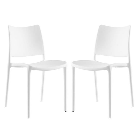 Modway Hipster Dining Side Chair Set of 2 in White