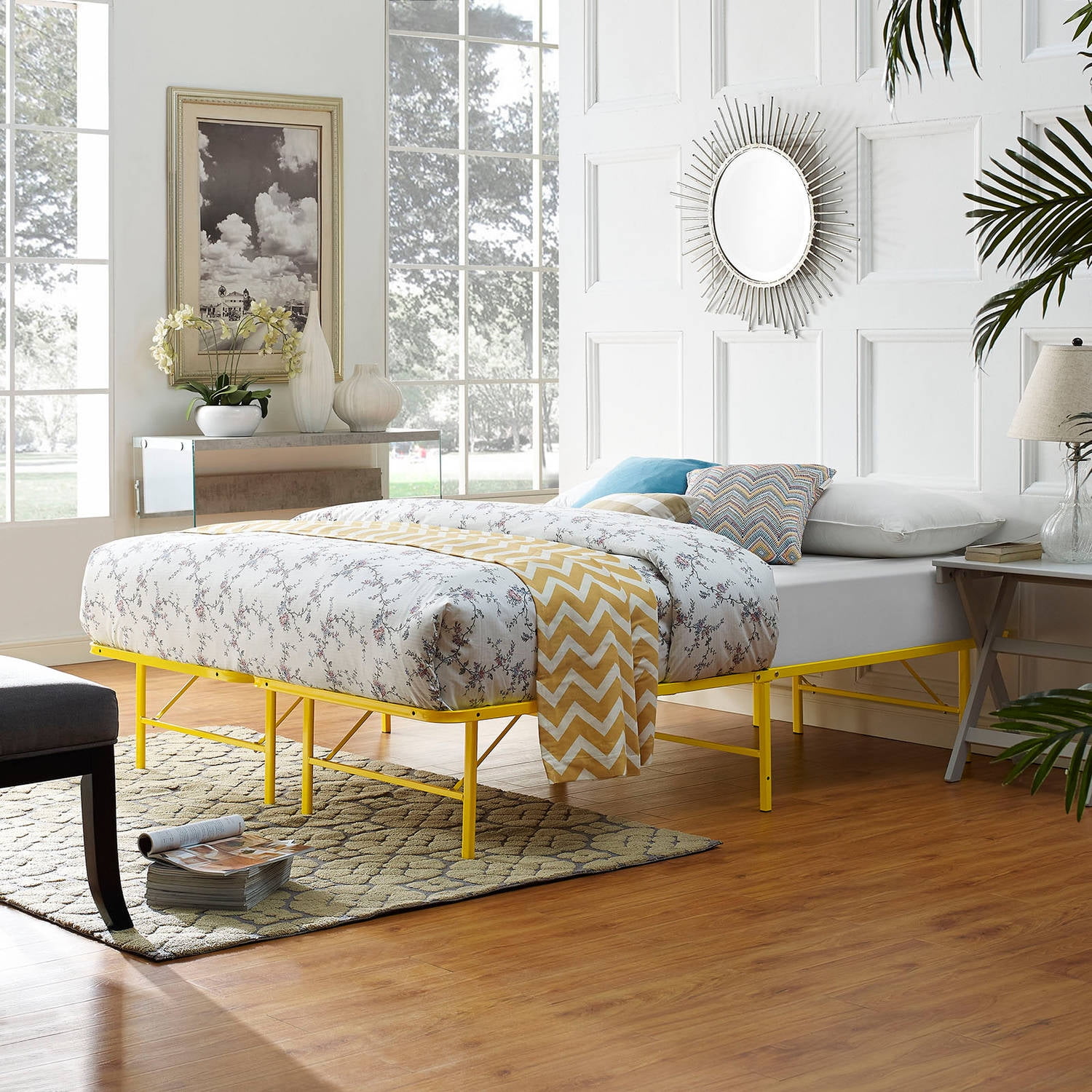 Yellow metal bed discount