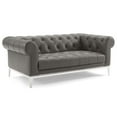 thumbnail image 1 of Modway Idyll Tufted Button Upholstered Leather Chesterfield Loveseat in Gray, 1 of 8