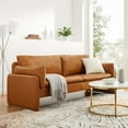 thumbnail image 1 of Modway Indicate Vegan Leather Sofa in Tan, 1 of 9
