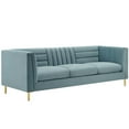 thumbnail image 1 of Modway Ingenuity Channel Tufted Performance Velvet Sofa in Light Blue, 1 of 6