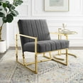 thumbnail image 1 of Modway Inspire Channel Tufted Performance Velvet Armchair in Charcoal, 1 of 10